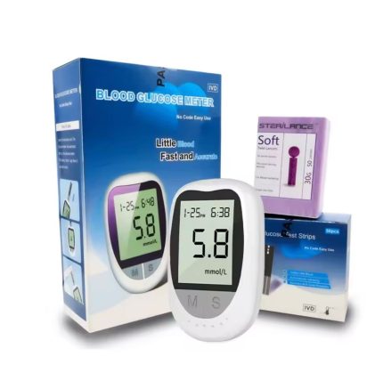 Complete Blood Glucose Monitoring Kit –100 Test Strips & Lancets Included