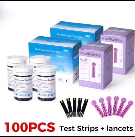 Youwemed Blood Glucose Test Strips with 50/100 Lancets Blood Sugar Detection for Blood Glucose Meter KH-100/KH-200 (without Gluc